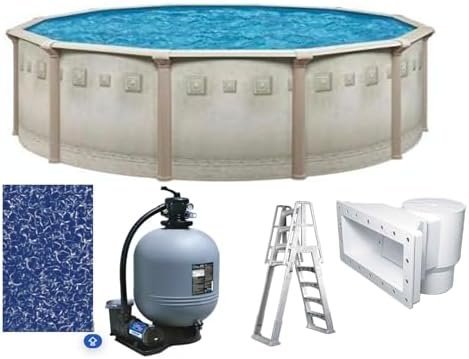 Brazil Premium 27 x 52 Round Above Ground Swimming Pool Package - Image 1