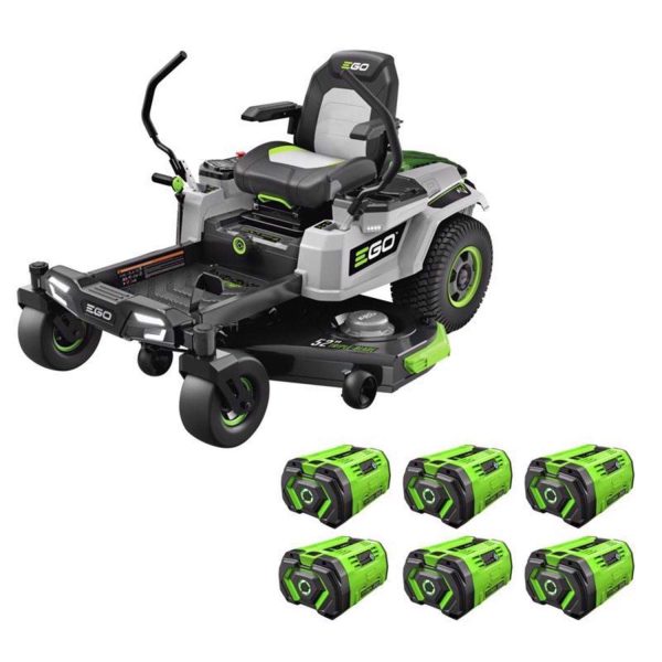 EGO Power+ Z6 ZT5207L 52 in. 56 V Battery Zero Turn Riding Mower Kit (Battery Charger) W/ SIX 12.0 AH BATTERIES - Image 1