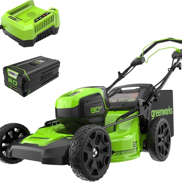 Greenworks 80V 21 Cordless Self-Propelled Lawn Mower - Image 1