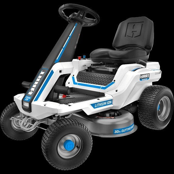 Hart 80-Volt 30-Inch Deck Lithium-Ion Riding Lawn Mower Kit with Super Charger - Image 1