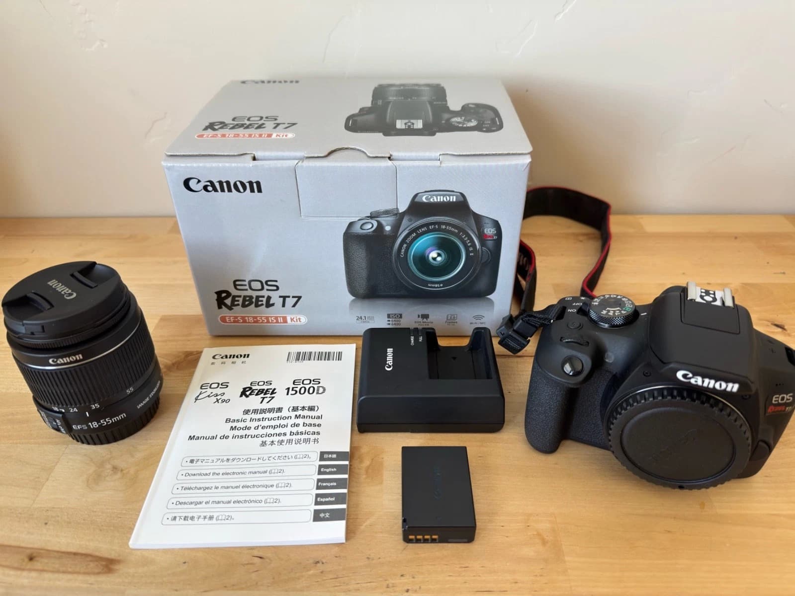 Canon EOS Rebel T7 DSLR Camera with 18-55mm Lens included. - Image 1