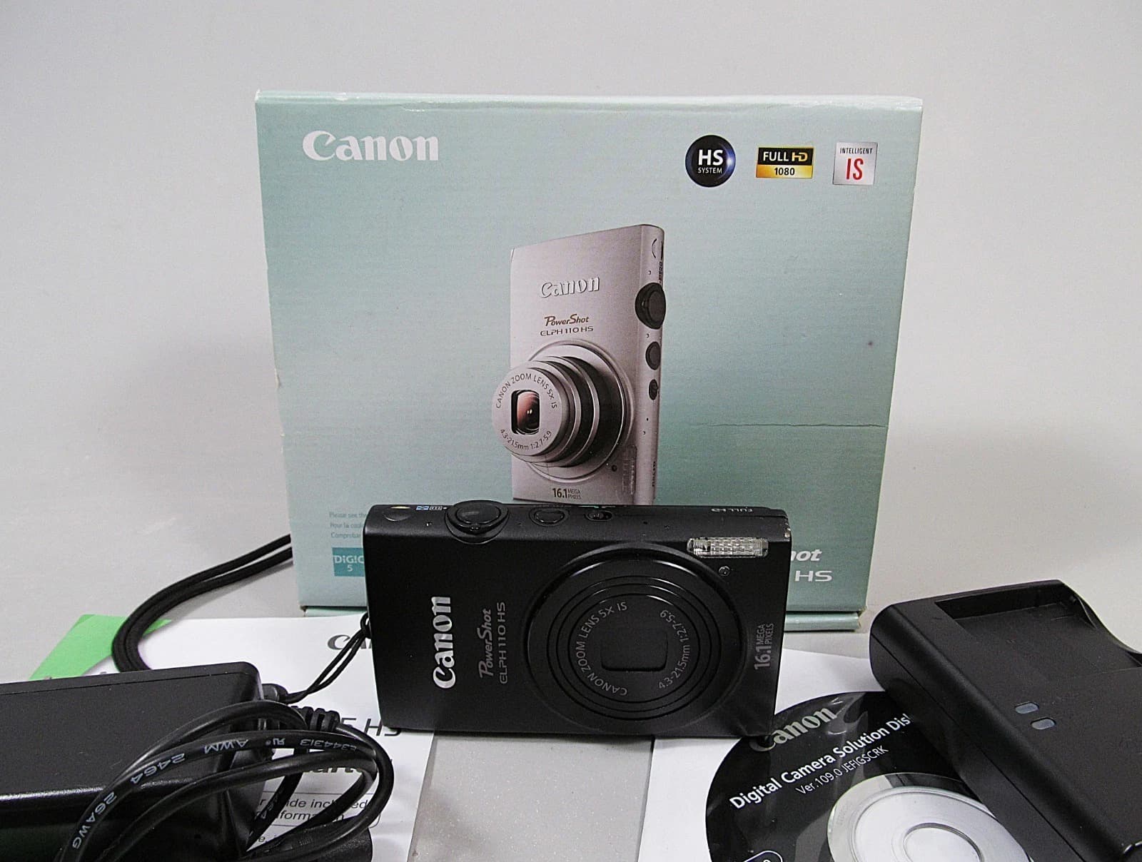 Canon PowerShot ELPH 110 HS Digital Camera Black 16.1 MP - Tested - Image 1