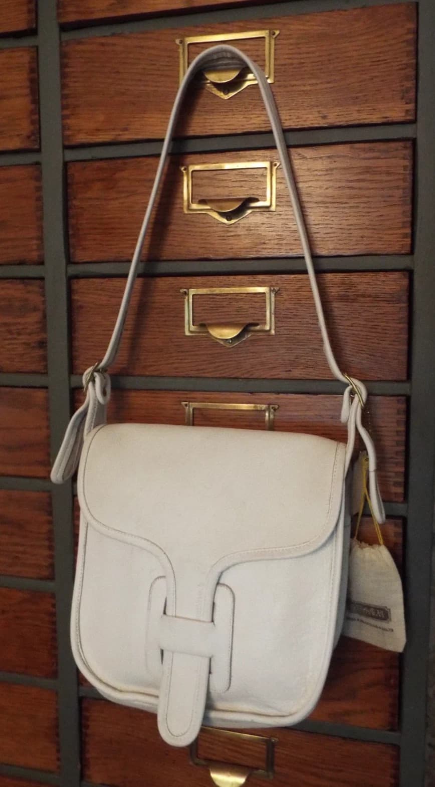Vintage Bonnie Cashin Coach 1970's Leather Shoulder Bag NYC USA Rare White 70's - Image 1